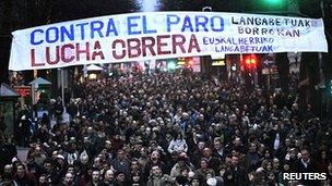 Anti-austerity protest in Bilbao, 25 Feb 12