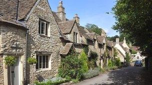 A row of houses in Castle Combe, Wiltshire