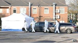 The scene of the shooting in Culcheth