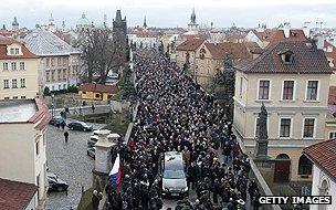Funeral procession for Vaclav Havel