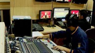 Control room at Channel 1 TV