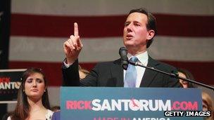 Rick Santorum speaks in Ohio. Photo: 6 March 2012