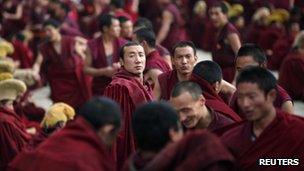 File photo: Monks in Sichuan province