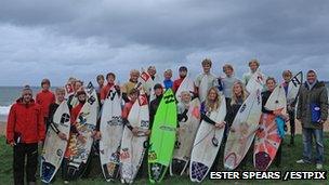 Junior surfers