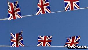 Flag bunting. Andy Buchanan/AFP/Getty Images