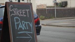 Street party sign