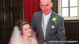 Geraint and Louise Jones on their wedding day