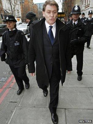 Eric Joyce on his way to the magistrates court in London