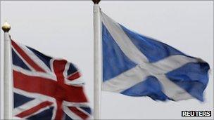 Union jack and saltire