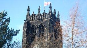 Flag on Halifax Minster