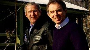 President George W Bush and Tony Blair in February 2001