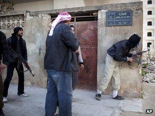 Rebel fighters in Idlib (10 March 2012)