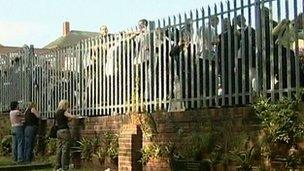 Parents taking fast food to Rawmarsh Community School pupils in 2006