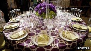 A table setting for the State Dinner