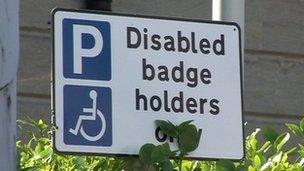 Disabled parking sign