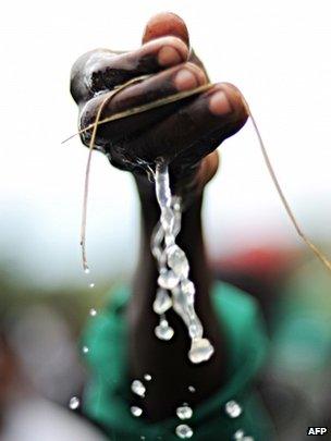 Hand with water