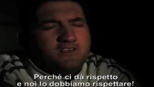 Still from the Clan Chief video, courtesy of julienews.it