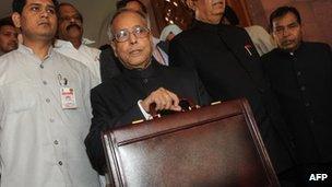 Indian Finance Minister Pranab Mukherjee - 16 March 2012