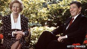 Margaret Thatcher and Ronald Reagan