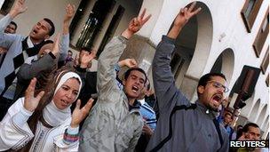 Unemployed graduates protest in Rabat (14 March 2012)