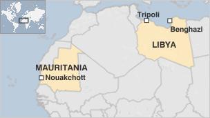 Libya Mauritania map