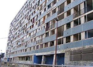 A condemned building in Clichy-Montfermeil