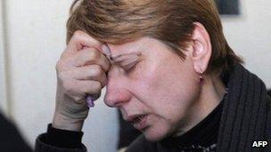 Lyubov Kovalyova, mother of Vladislav Kovalyov, who was executed for the April 2011 metro bombings in the Belarusian capital, Minsk.