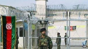 Guards outside Pul-e-Charkhi jail in Kabul in 2007