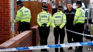 West Midlands Police at a crime scene, 2007