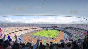 Mock-up of the Olympic stadium