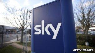 Sky sign outside west London HQ