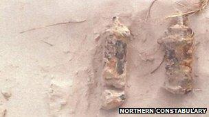 Explosives found at Nairn's East Beach. Pic: Northern Constabulary