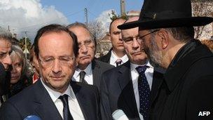 Socialist candidate Francois Hollande in Toulouse (19 March 2012)