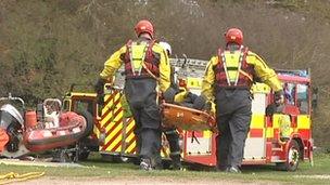 Emergency and rescue organisations take part in a training exercise in Lydney