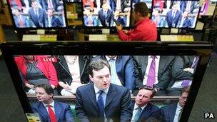 Chancellor George Osborne on television