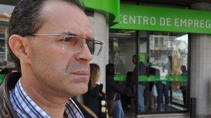 Jose Manuel Ribeiro outside job centre in Lisbon