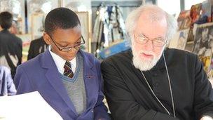 Dr Rowan Williams and pupil