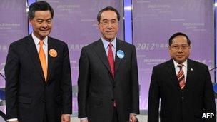 From left: CY Leung, Henry Tang and Albert Ho