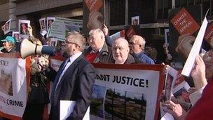 RAID protesters outside Birmingham Justice Centre