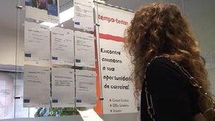 Job seeker at the Randstad office