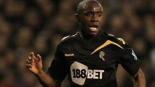 Fabrice Muamba in action shortly before he collapsed at White Hart Lane