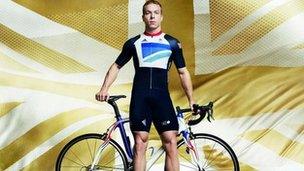 Sir Chris Hoy in Stella McCartney-designed 2012 kit