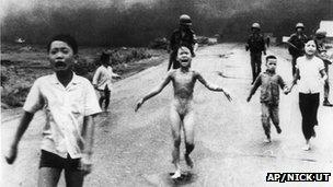 Kim Phuc, photographed as a nine year old running from a napalm attack in Vietnam