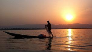 Sunset on Inle Lake