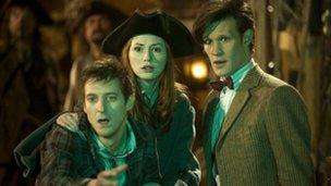 Rory Williams (Arthur Darvill), Amy Pond (Karen Gillan) and The Doctor (Matt Smith)