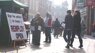 Remploy workers and supporters in Wrexham on Saturday