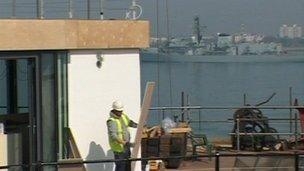 Construction work on Spitbank Fort