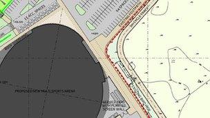 A map, submitted as part of Derby City Council's planning application for its velodrome