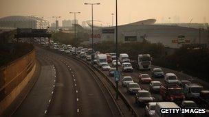 Traffic near Olympic site