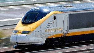 A train using the HS1 Channel Tunnel rail link